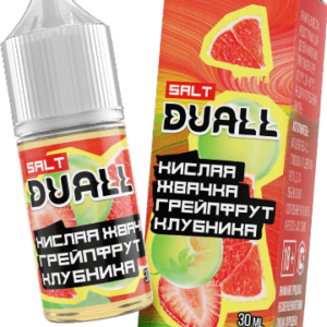 Жидкость DUALL Salt - Кислая жвачка Грейпфрут Клубника 30мл (20mg)